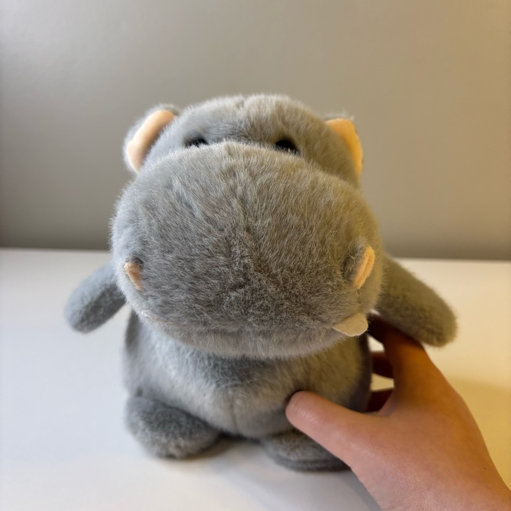Gray Plush Hippo Toy